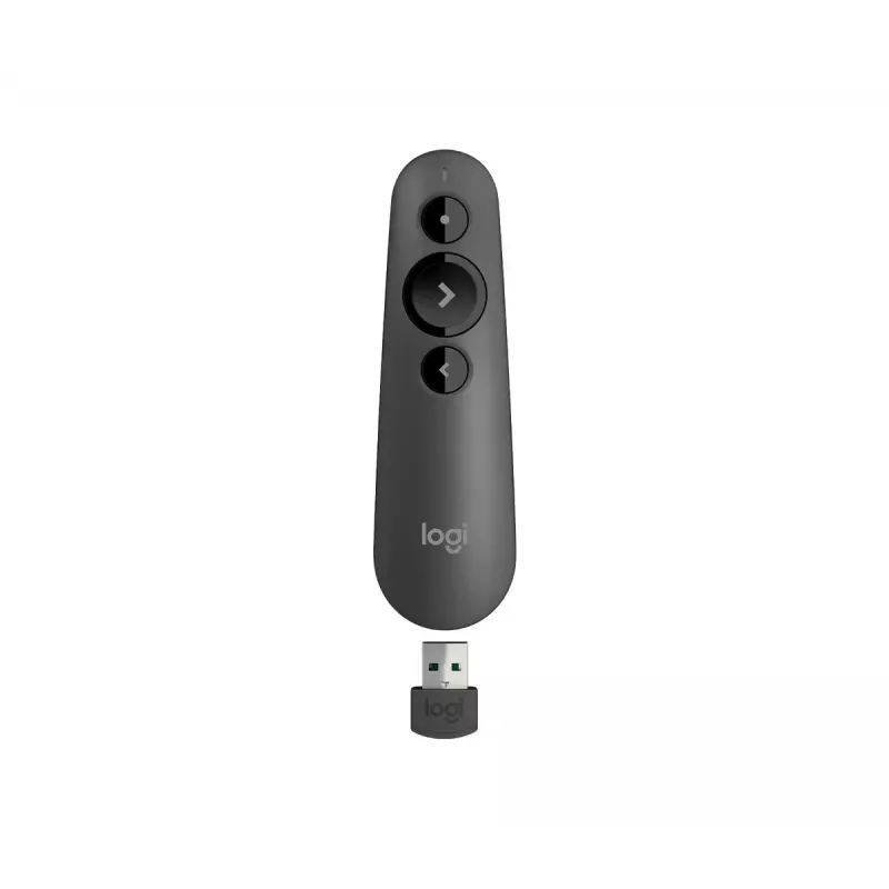 Bezvadu prezentācijas rādītājs Logitech R500s Bluetooth RF Graphite ar lāzera rādītāju