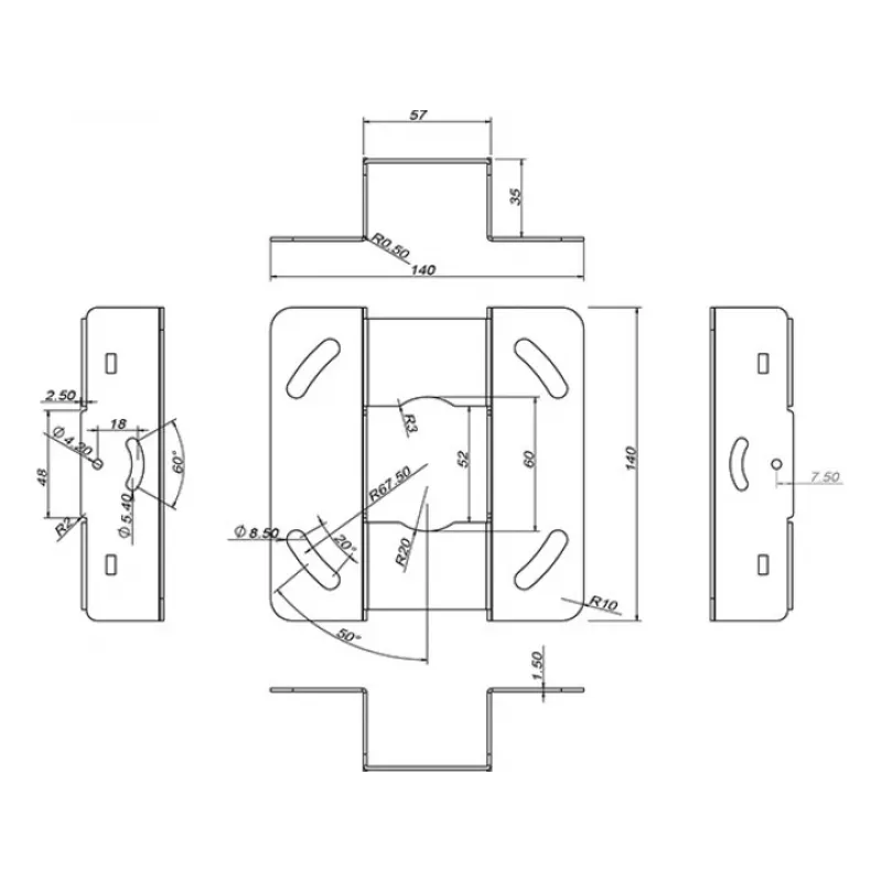Multibrackets M Universāls projektora griestu stiprinājums 600-1000 ar smalko regulēšanu