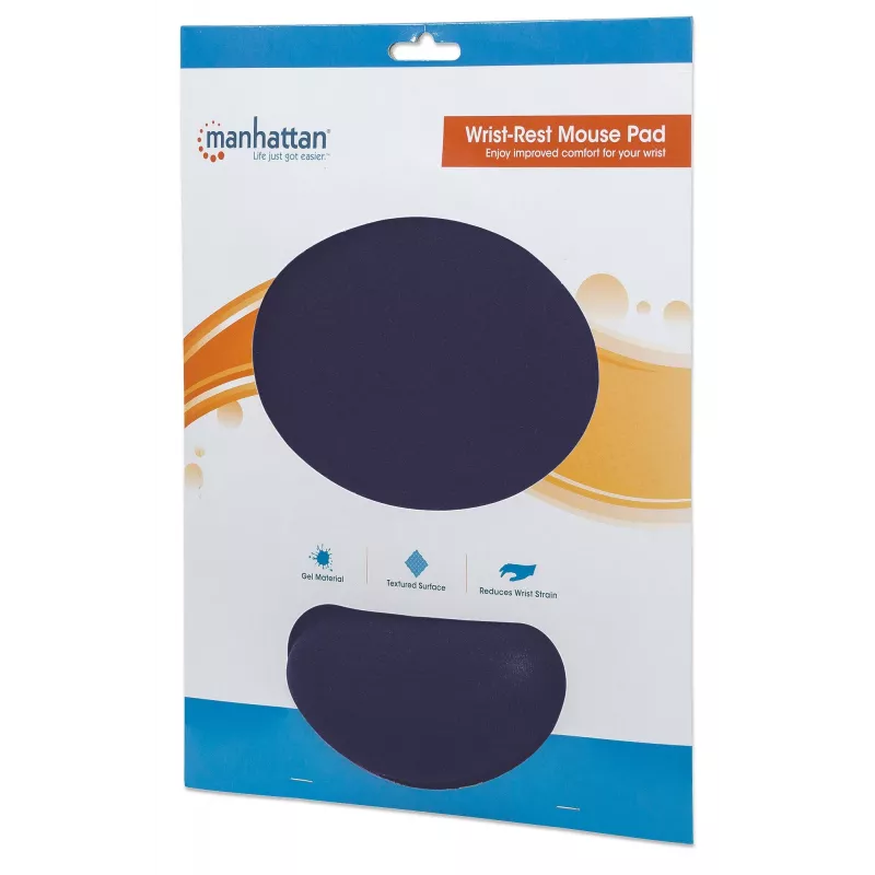 Manhattan Wrist Gel atbalsta paliktnis un peles paliktnis, zils, 241 × 203 × 40 mm, neslīdoša pamatne, mūža garantija