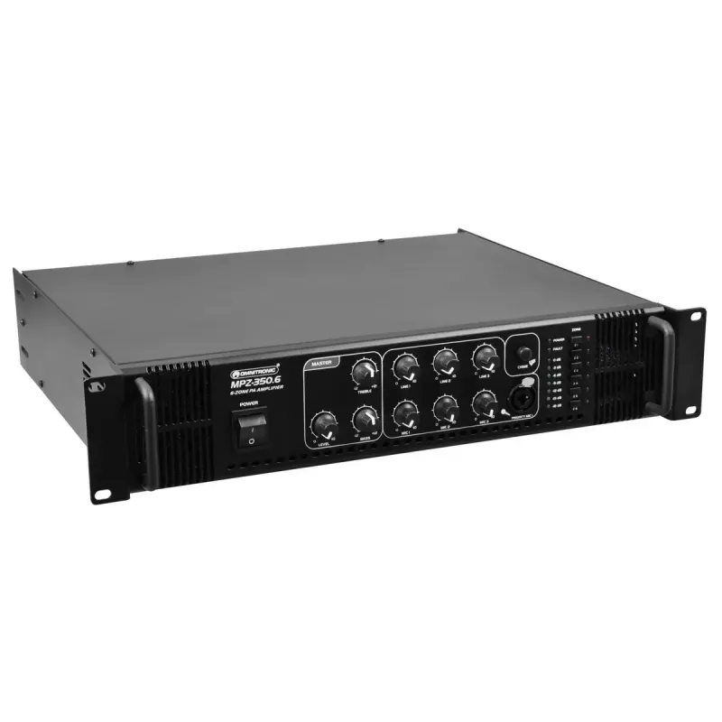 Audio pastiprinātājs Omnitronic MPZ-350.6 ELA, 19 inch, melns