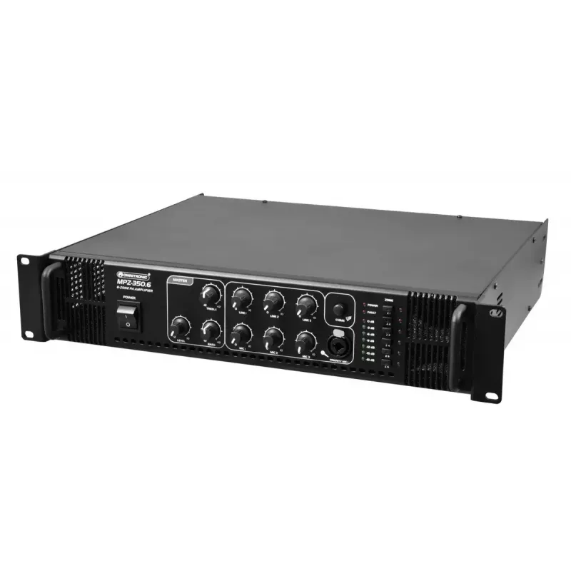Audio pastiprinātājs Omnitronic MPZ-350.6 ELA, 19 inch, melns