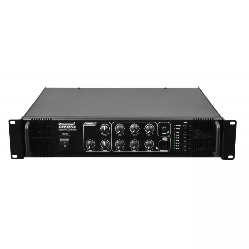 Audio pastiprinātājs Omnitronic MPZ-350.6 ELA, 19 inch, melns