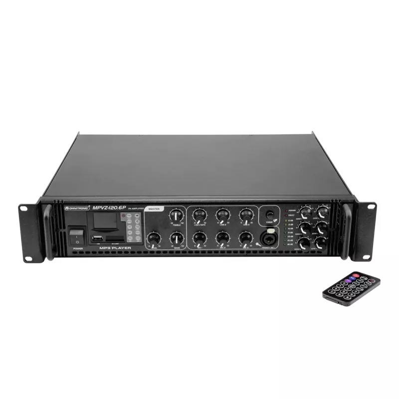Audio pastiprinātājs Omnitronic MPVZ-120.6P Performance/stage Melns