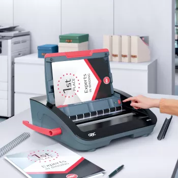 GBC WireBind® WB15E Elektriskā iesiešanas iekārta, Vadu iesiešanas iekārta, Elektriska, 125 lapas, Melna, Sarkana
