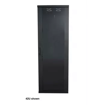 Intellinet 19 inch tīkla skapis - brīvi stāvošs (Basic), 32U, 600x800mm (platums x dziļums), melns, plakanpakā, max 600kg, viena punkta durvju slēdzene, viena slēdzene uz sānu paneļa, lietojamais dziļums 123 līdz 573mm, IP20, tērauds