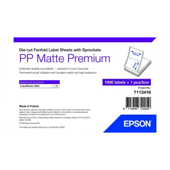 Pašlīmējošās printera etiķetes Epson 7113416 Baltas 20.3x15.2 cm 1000 gab.