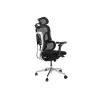 Ergonomisks biroja krēsls EQUIP 651053 ar galvas balstu un roku balstiem, sieta atzveltne, polsterēts sēdeklis, regulējams augstums 117–135 cm, platums 660 mm, melns