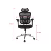 Ergonomisks biroja krēsls EQUIP 651053 ar galvas balstu un roku balstiem, sieta atzveltne, polsterēts sēdeklis, regulējams augstums 117–135 cm, platums 660 mm, melns