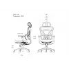 Ergonomisks biroja krēsls EQUIP 651053 ar galvas balstu un roku balstiem, sieta atzveltne, polsterēts sēdeklis, regulējams augstums 117–135 cm, platums 660 mm, melns
