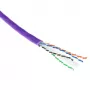 ACT Cat 6A U/UTP cietā instalācijas kabelis, LSZH, CPR euroclass ECA 23AWG, violets 500 metri