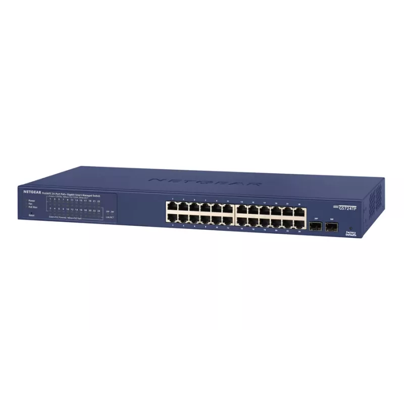 NETGEAR GS724TP pārvaldāms L2/L3/L4 Gigabit Ethernet (10/100/1000) PoE slēdzis 1U melns/pelēks
