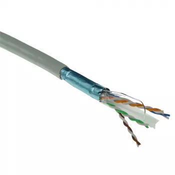 ACT Cat 6 F/UTP cietā serdeņa instalācijas kabelis, PVC, CPR ECA, 24 AWG, pelēks, 500 m