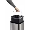 Durable TOUCH 21L taisnstūra atkritumu tvertne, nerūsējošais tērauds, melns/sudrabs