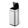Durable TOUCH 21L taisnstūra atkritumu tvertne, nerūsējošais tērauds, melns/sudrabs