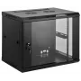 Intellinet 19 inch tīkla skapis - sienas stiprinājums (standarta), 6U, 600mm dziļš, melns, salikts, max 60kg, piemērots arī lietošanai uz galda vai grīdas, izmantojamais dziļums 500mm, metāla un stikla durvis, aizmugures panelis, noņemami sāni, sienas montāža