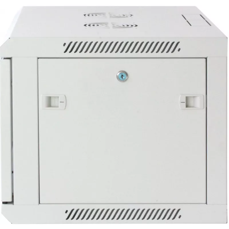 Intellinet 19 inch tīkla skapis - sienas stiprinājums (standarta), 6U, 450mm dziļš, pelēks, salikts, max 60kg, piemērots arī lietošanai uz galda vai grīdas, lietderīgais dziļums 350mm, metāla un stikla durvis, aizmugures panelis, noņemami sāni, sienas montāža