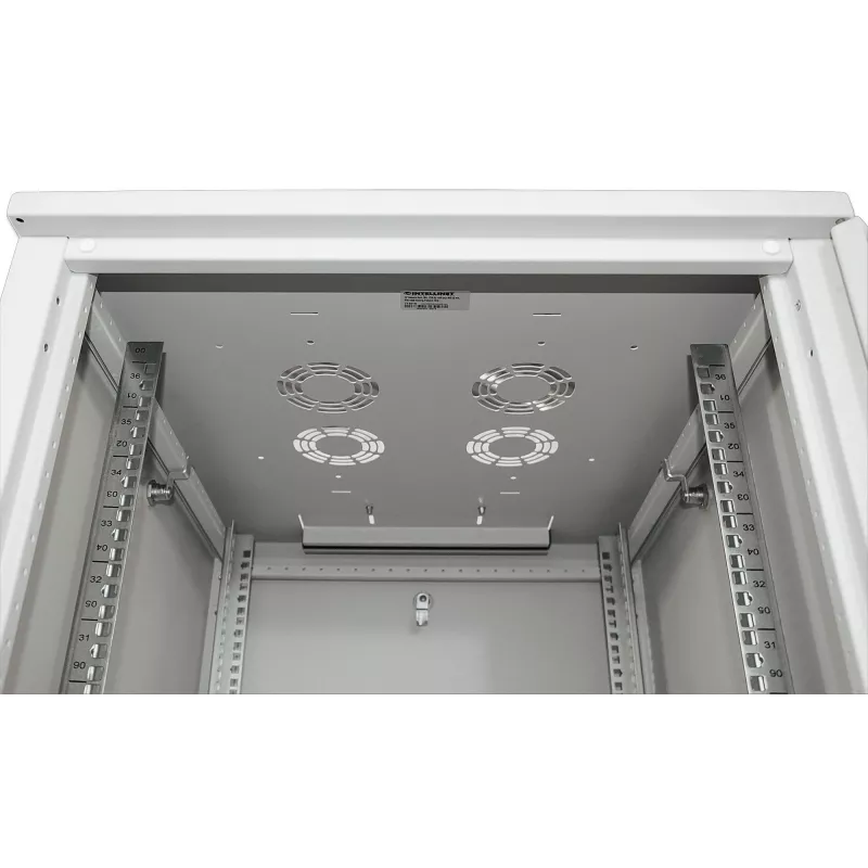 Intellinet 19 collu tīkla skapis - brīvi stāvošs, 26U, 600x600 mm (platums x dziļums), pelēks, plakanpakas, maks. 1500 kg, daudzpunktu durvju slēdzene, viena slēdzene uz sānu paneli, lietderīgais dziļums 123 līdz 373 mm, IP20, tērauds