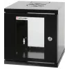 Intellinet 10 collu tīkla skapis - sienas stiprinājums (standarta), 6U, 300mm dziļš, melns, salikts, max 60kg, piemērots arī lietošanai uz galda vai grīdas, lietderīgais dziļums 265mm, metāla un stikla durvis, aizmugures panelis, noņemami sāni, sienas mon