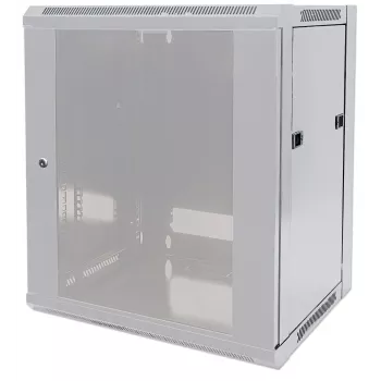 Intellinet 19 collu tīkla skapis - sienas montāža (standarta), 9U, 600mm dziļš, pelēks, plakanā iepakojumā, max 60kg, piemērots arī lietošanai uz galda vai grīdas, lietojamais dziļums 410mm, metāla un stikla durvis, aizmugures panelis, noņemami sāni, sien