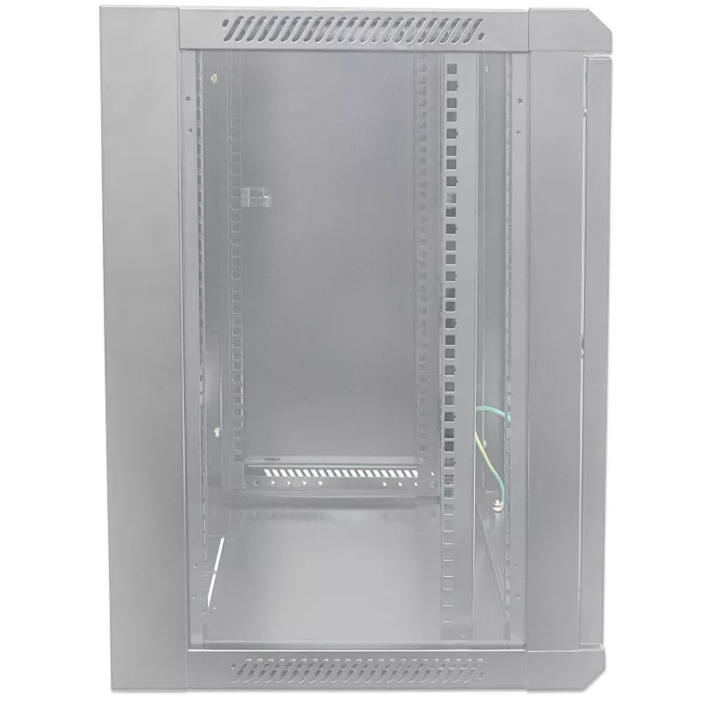 Intellinet 19 collu tīkla skapis - sienas montāža (standarta), 9U, 600mm dziļš, pelēks, plakanā iepakojumā, max 60kg, piemērots arī lietošanai uz galda vai grīdas, lietojamais dziļums 410mm, metāla un stikla durvis, aizmugures panelis, noņemami sāni, sien