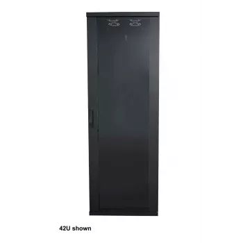 Intellinet 19 collu tīkla skapis - brīvi stāvošs (Basic), 22U, 600x800mm (platums x dziļums), melns, plakanpakā, max 600kg, viena punkta durvju slēdzene, viena slēdzene uz sānu paneli, lietderīgais dziļums 123 līdz 573mm, statīvs, IP20, tērauds
