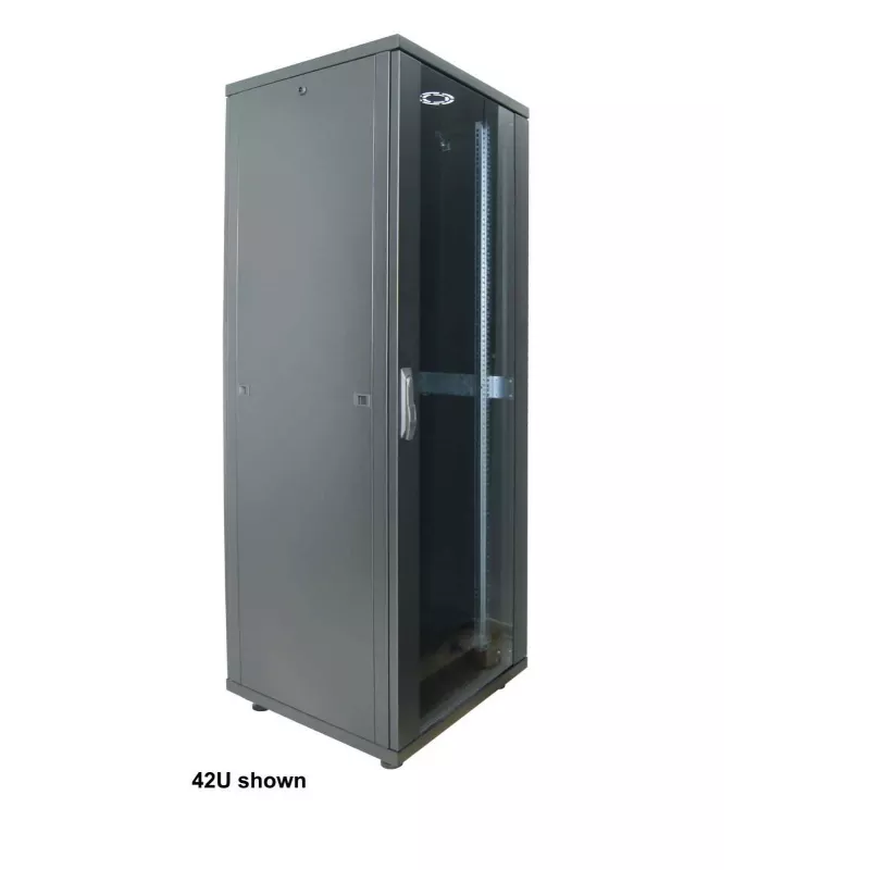 Intellinet 19 collu tīkla skapis - brīvi stāvošs (Basic), 22U, 600x800mm (platums x dziļums), melns, plakanpakā, max 600kg, viena punkta durvju slēdzene, viena slēdzene uz sānu paneli, lietderīgais dziļums 123 līdz 573mm, statīvs, IP20, tērauds