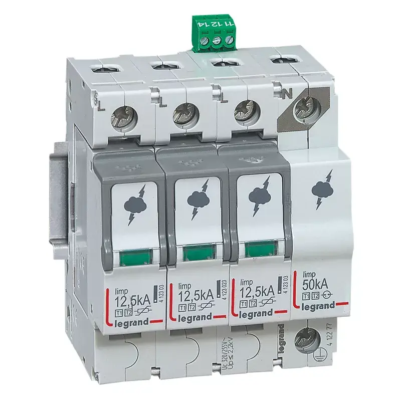 Legrand 412277 Pārsprieguma aizsargs T1+T2 3P+N 12,5kA