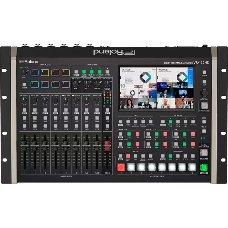Audio mikseris Roland VR-120HD 42 kanāli 24 bit 48 kHz Melns