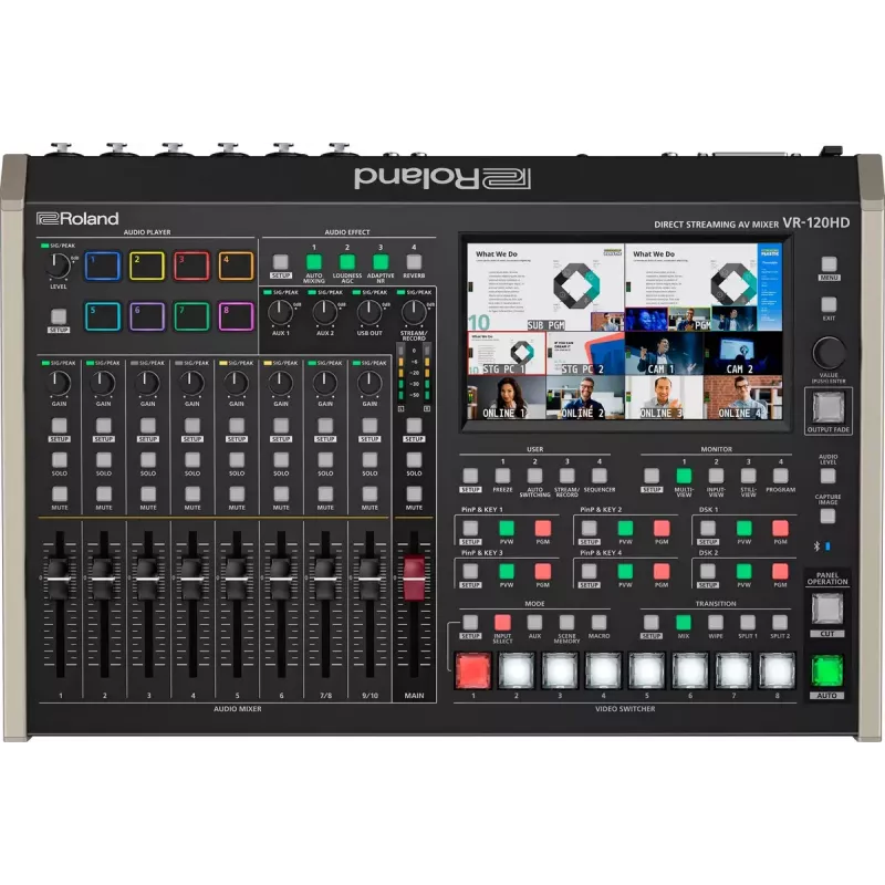 Audio mikseris Roland VR-120HD 42 kanāli 24 bit 48 kHz Melns