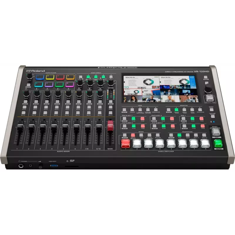 Audio mikseris Roland VR-120HD 42 kanāli 24 bit 48 kHz Melns