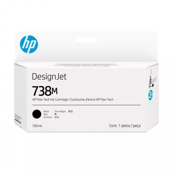 HP 738M 130 ml Melnā DesignJet Drukas Kasetne ar Drukas Galviņu, Termālā Tintes Druka