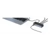 eSTUFF GLB232006 USB-C dokstacija ar 3 portiem, alumīnija, melna