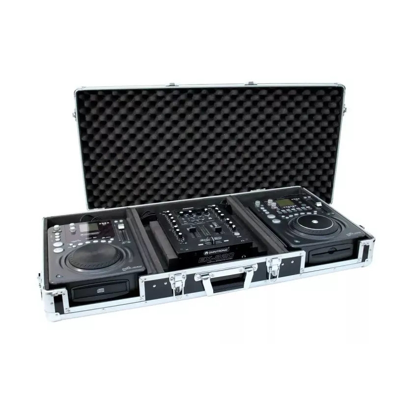 Flight case Roadinger 30125346 DJ kontrolierim Saplāksnis Melns Sudrabs