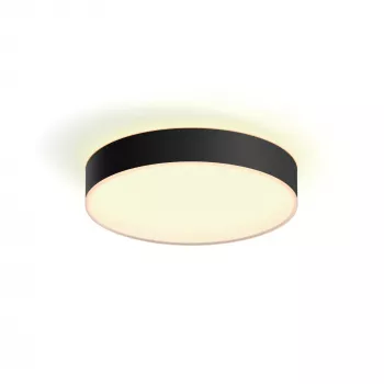 Philips Hue White ambience Enrave vidēja izmēra griestu lampa, viedā griestu lampa, Bluetooth, Melna, LED, Metāls, Nenomaināmas spuldzes