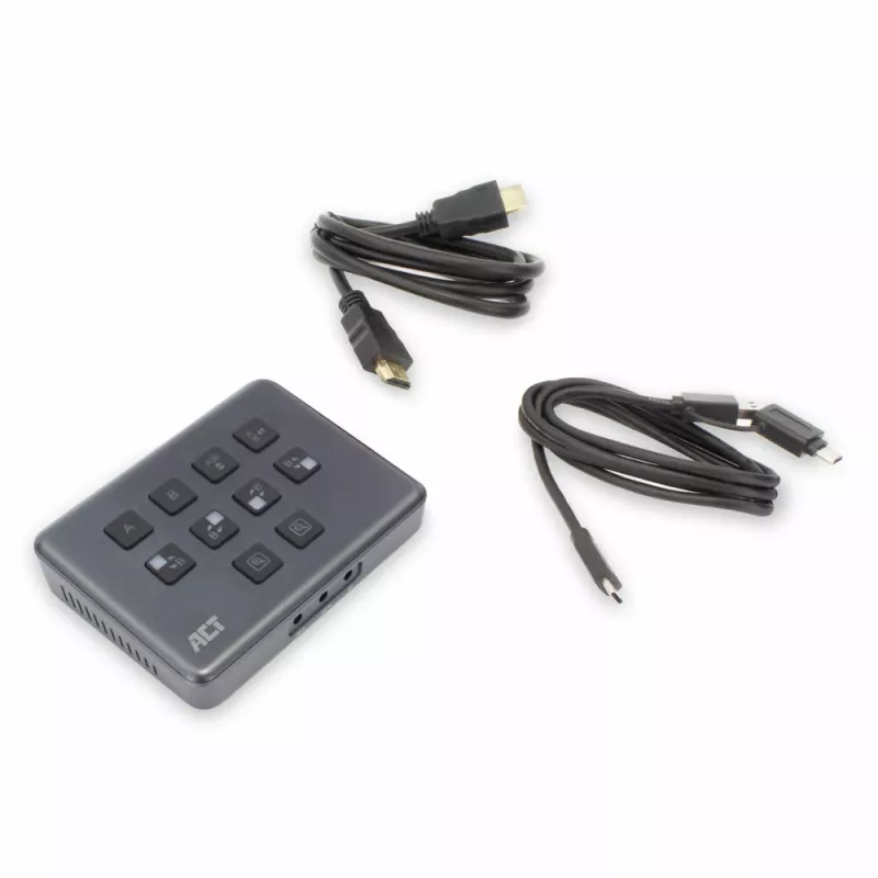 ACT AC7610 USB-C video pārslēdzējs ar diviem HDMI ieejām 60Hz Pelēks