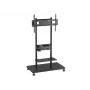 Mobilais TV ratiņš EQUIP 50–90 collām ar pegboard plauktu, VESA 200x200–600x400, 60 kg, melns