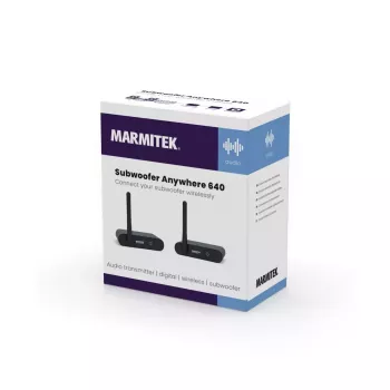 Marmitek Subwoofer Anywhere 640 – Bezvadu audio raidītājs un uztvērējs zemfrekvences skaļrunim