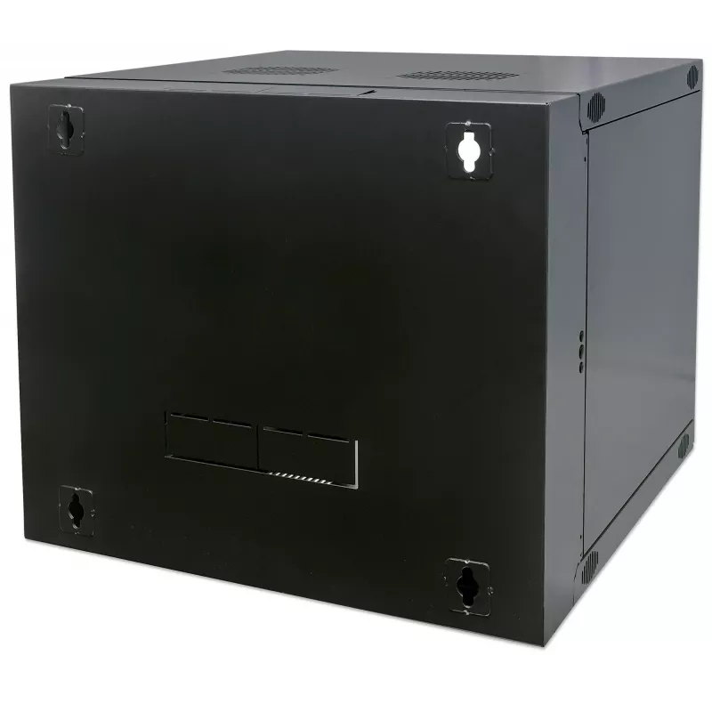 Intellinet 19 collu tīkla skapis - sienas montāža (divu sekciju veramās durvis), 6U, 600mm dziļš, melns, plakanpakotne, maks. 30kg, izvelkams, lai piekļūtu aizmugurei, lietderīgais dziļums 385mm, sienas montāžas daļas nav iekļautas