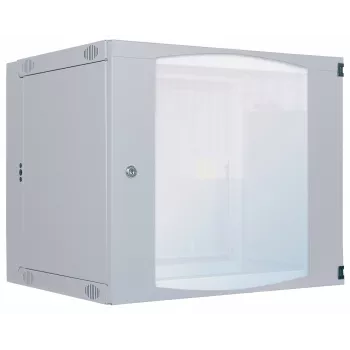 Intellinet 19 inch tīkla skapis – sienas stiprinājums (divsekciju eņģu izvēršana), 12U, 600mm dziļš, pelēks, plakanpakete, max 30kg, izvēršams piekļuvei skapja aizmugurei