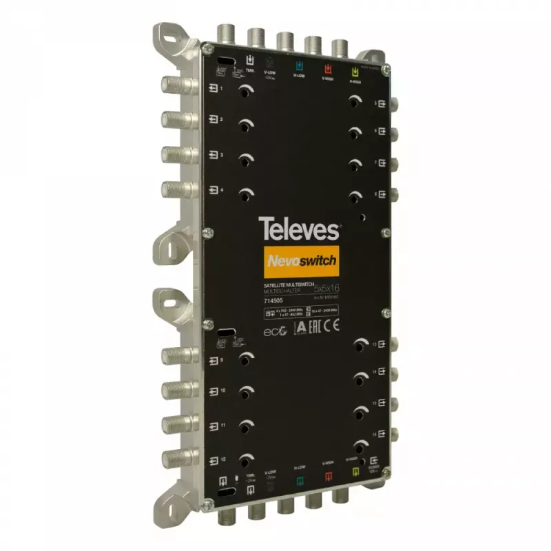 Satelītu multiswitch Televes 714505 5 ieejas 16 izejas