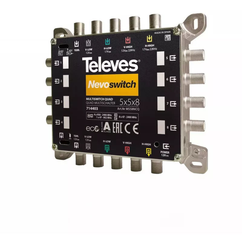 Satelītu multiswitch Televes 714403 5 ieejas 13 izejas