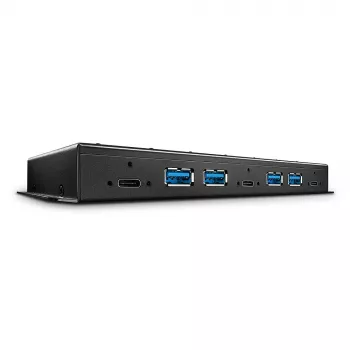 Lindy 7 Portu USB 3.2 Gen 2 Metāla Hubs
