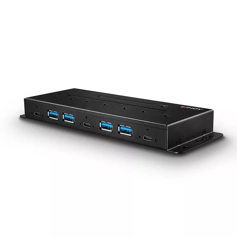 Lindy 7 Portu USB 3.2 Gen 2 Metāla Hubs