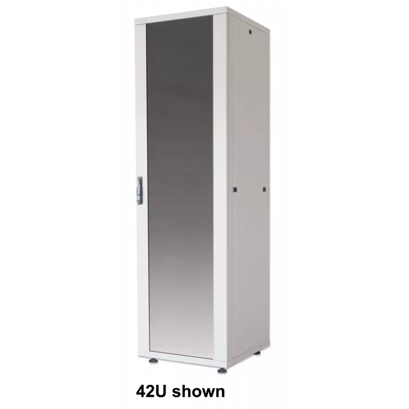 Intellinet 19 inch tīkla skapis - brīvi stāvošs (Basic), 42U, 600x800mm (platums x dziļums), pelēks, plakanpakā, maks. 600kg, viena punkta durvju slēdzene, viena slēdzene uz sānu paneli, lietderīgais dziļums 123 līdz 573mm, statnis, IP20, tērauds