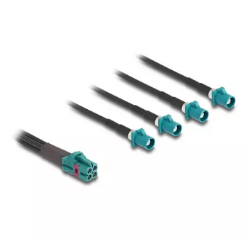 DeLOCK Kabelis Mini FAKRA Z ligzda quad uz 4 x FAKRA Z spraudnis B-Type 1m