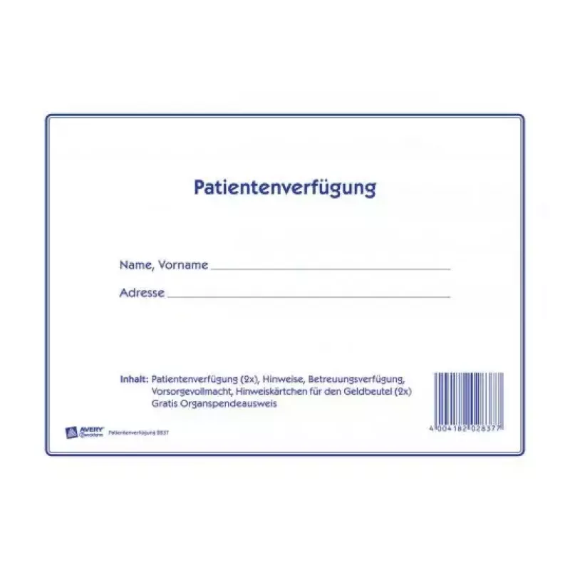 Reģistra papīrs Avery 2837, balts, 163 × 220 mm, 1 loksne