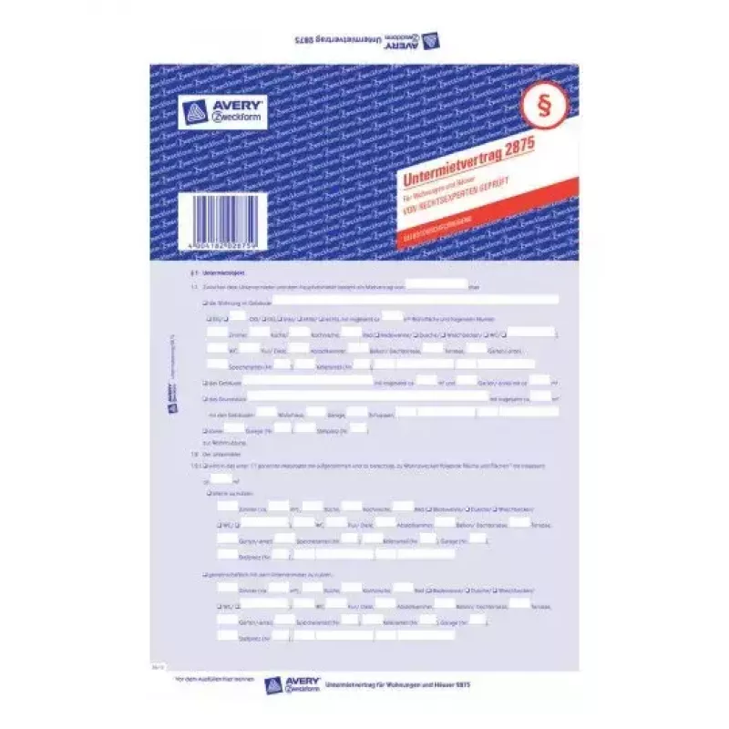 Reģistrācijas papīrs Avery 2875