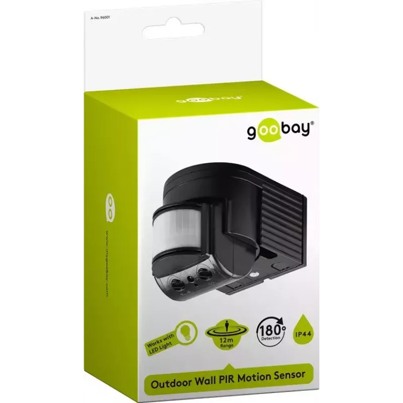 Goobay 96001 sienas sensors (PIR) melns