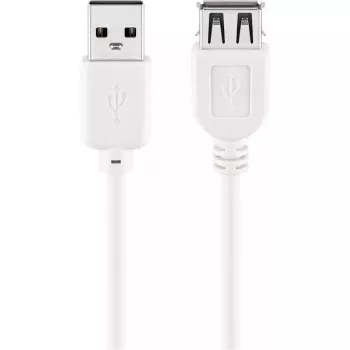 USB 2.0 Hi-Speed pagarinājuma kabelis Goobay 96198 1,8m Balts