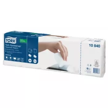 Tork 10840 baltas vienkārtas papīra salvetes, standarta locījums